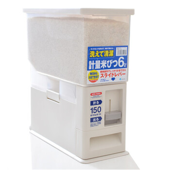
                                        ASVEL日本计量储米箱米桶塑料米缸6kg/12kg带滑轮厨房防潮面粉桶 12kg                
