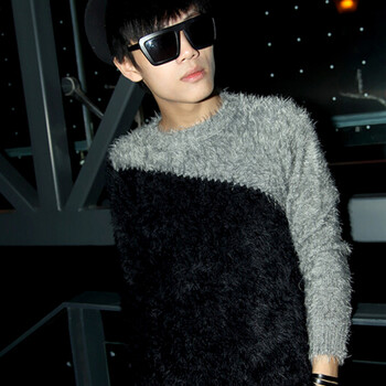 2014秋冬新款英伦型男韩版<em>毛衣男圆领针织</em>衫