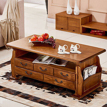 一贯居 全实木茶几 简约现代客厅创意新中式方