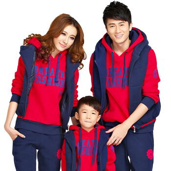 装加绒加厚马甲卫衣三件套装 宝蓝色 <em>女款</em>XL