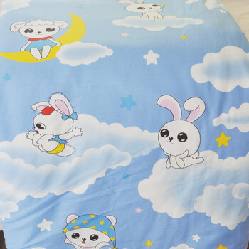 千层家纺 手工纯棉印花儿童被套婴儿专用全棉小被罩 兔宝宝 120cm*150cm