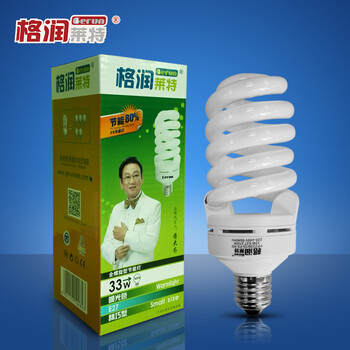 
                                        格润莱特 全螺旋33W节能灯泡E27螺口灯头暖光黄光 三基色柔和省电节能灯家庭办公常用 单只装                