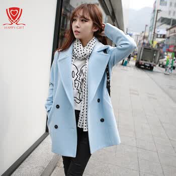 appy gift 2014秋冬新款<em>毛呢外套女中长款</em>韩版