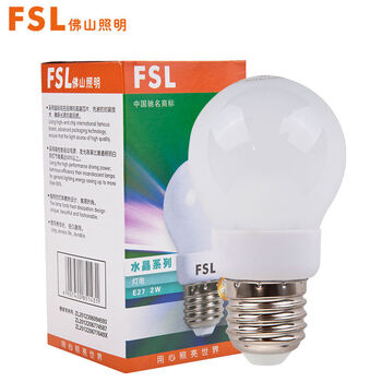 
                                        佛山照明(FSL）led灯泡e27螺口节能灯泡 水晶球泡2W e27白光                