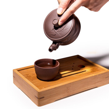 茶人岭  扶风 宜兴紫砂竹节壶茶具150ml