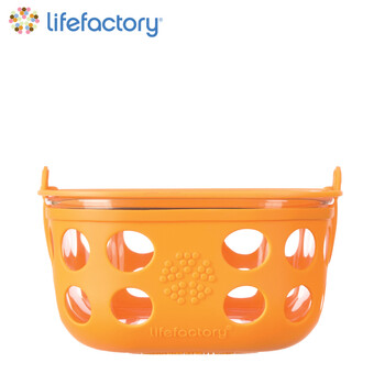 [官方旗舰店]lifefactory美国进口玻璃饭盒环保耐热食品盒950ml 橙色