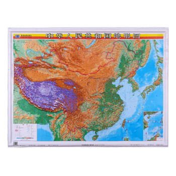 中国地形图中国地图挂图1.1米*0.8 凸凹 三维立体地图挂图 办公装饰 学生学习 展示中