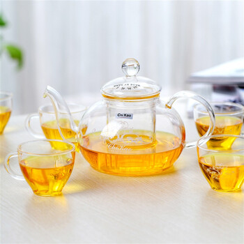 
                                                            奇高茶具套装 玻璃茶壶套装7件套(1茶壶6茶杯)隔热玻璃礼盒装红茶茶具套装 CK-001LD                