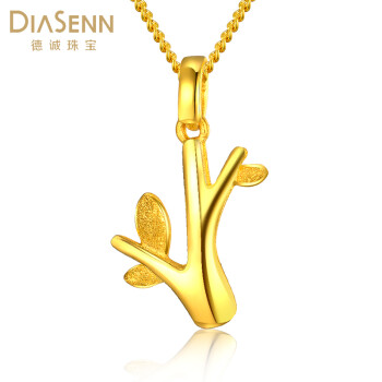 diasenn/德诚珠宝 黄金足金节节高升吊坠黄金竹子项链 祈福坠子 女款