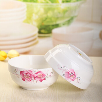 
                                        
                                                            万毅陶瓷餐具 陶瓷汤碗套装(6英寸)家用面碗中式餐具陶瓷护边碗(2只装) 欣欣向荣                