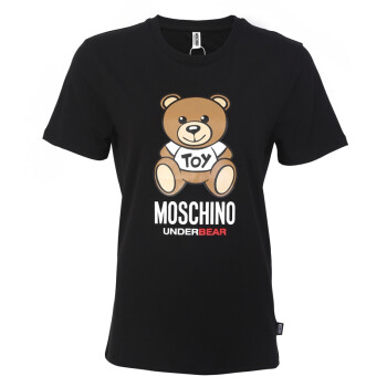 moschino 莫斯奇诺 女士黑色小熊图案圆领短袖t恤 a1906 8104 555 l