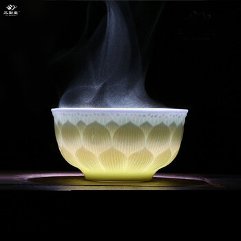 三勤堂功夫茶杯鸡缸杯茶杯陶瓷景德镇茶具青瓷普洱杯品茗杯小茶杯真如莲 真如莲杯