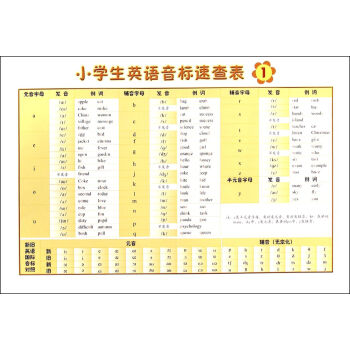 小学生英语音标速查表【图片 价格 品牌 报价】