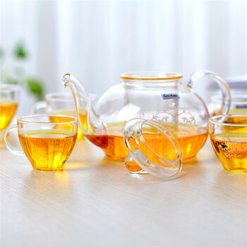 
                                                            奇高茶具套装 玻璃茶壶套装7件套(1茶壶6茶杯)隔热玻璃礼盒装红茶茶具套装 CK-001LD                