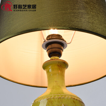 好心艺 欧式台灯 卧室床头灯 婚庆创意田园床头台灯 装饰台灯  陶瓷台灯 结婚礼品 A款