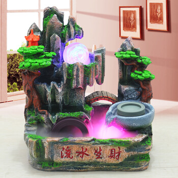 
                                        娜芸 开业礼品 假山流水喷泉盆景 家居装饰品 摆设加湿器工艺品摆件 带雾化 流水                