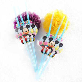 
                                        孩派 生日用品 派对用品 聚会用品 米奇Mickey主题吸管6个                