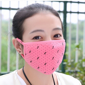 爱度ks女生爱蝴蝶结纯棉口罩情侣保暖双层学生防尘太空棉口罩2个装颜色随机 蝴蝶口罩 1