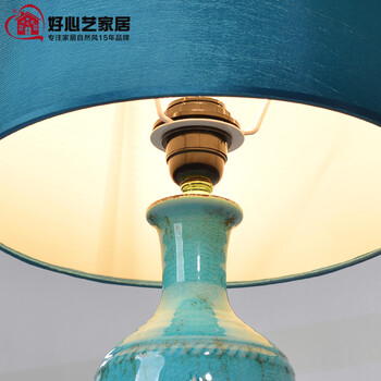 好心艺 欧式台灯 卧室床头灯 婚庆创意田园床头台灯 装饰台灯  陶瓷台灯 结婚礼品 A款