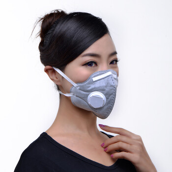 
                                                            绿之源 绿呼吸防霾专业防护折叠蚌形口罩防雾霾PM2.5活性炭口罩 净化空气 5只装                
