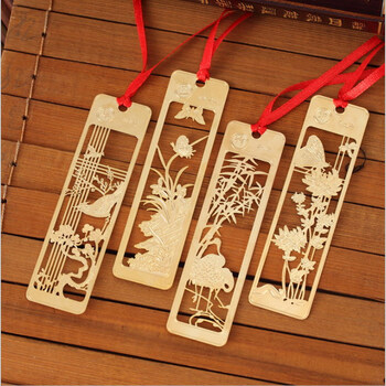 金属书签梅兰竹菊古典书签教师节礼品书签图案混发一个95x25cm