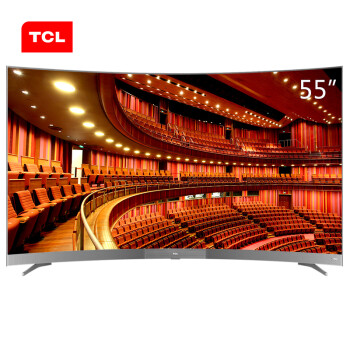 tcl 55a950c 55英寸32核人工智能 hdr曲面超薄4k电视金属机身(枪色)