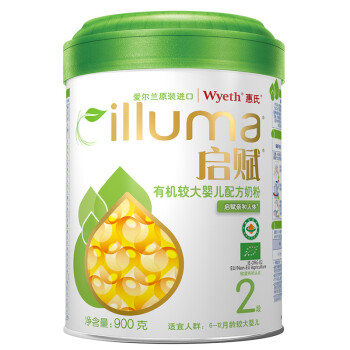 【京东超市】惠氏启赋(wyeth illuma)有机2段900g(6-12月)较大婴儿