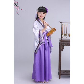2017新款古装宋朝贵妃公主装汉服儿童话剧舞台演出服装 紫色 130cm