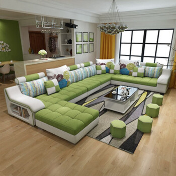 yq 沙发布艺沙发组合布沙发客厅家具转角现代简约休闲