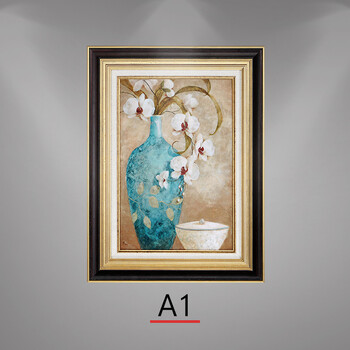 
                                        首玺 装饰画客厅油画餐厅壁画玄关挂画墙画富贵平安字画3378 A1(实木框) 45cmX60cm                