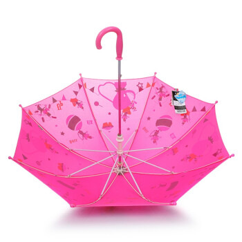 天堂伞 童心飞扬直杆手开儿童晴雨伞13015E玫红色