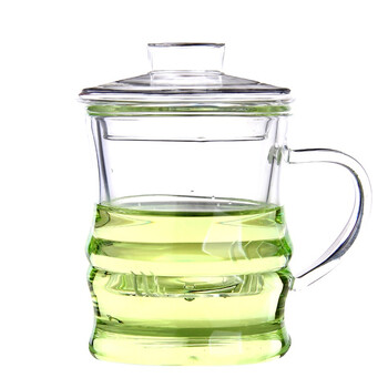 
                                        
                                                            【京东超市】品茶忆友 玻璃茶具 茶杯耐热玻璃杯水杯茶漏茶滤三件杯 jp-09竹节杯                