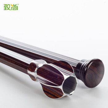
                                        致尚 铝合金窗帘杆静音木纹罗马杆NL28068 可安装 檀木色双杆 1米标价                