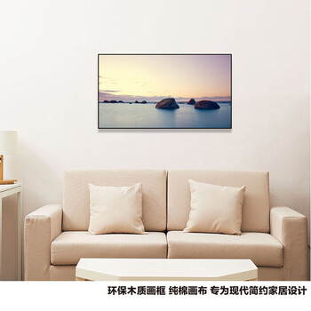 
                                        云图 招财装饰画现代简约客厅办公室书房玄关挂画墙画旭日东升 A 画面 50*90(黑色框)                
