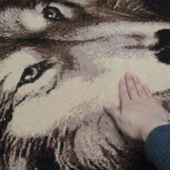 
                                        古丽丝之语 装饰画客厅卧室现代羊毛挂毯 餐厅书房挂画墙画办公室欧式壁毯 地毯 BT99 狼头挂毯                