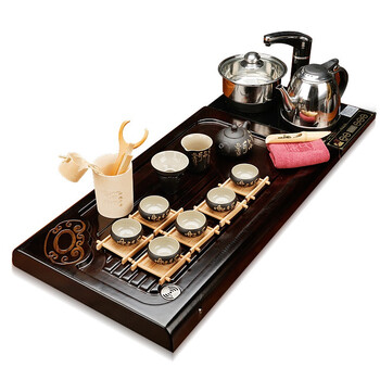 
                                        束氏 黑釉磨砂茶壶吉祥如意套组茶具套组整套茶具003263                