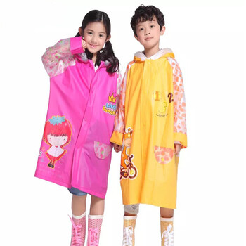 
                                                            儿童雨衣雨披带书包位男童女童雨衣加厚卡通小孩雨披学生雨衣户外 玫红 XL                