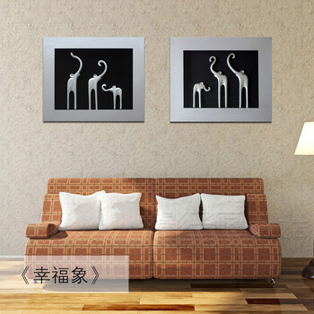 影子画 立体装饰画配电箱推拉画壁饰画 遮挡画电表立体画浮雕画电表箱画 幸福象往上推1 50*60*7cm往上推