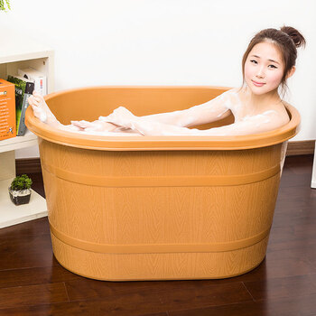 keyway 春天spa塑料泡澡桶沐浴桶/塑料浴盆澡盆成人洗澡桶 深咖_ 6折