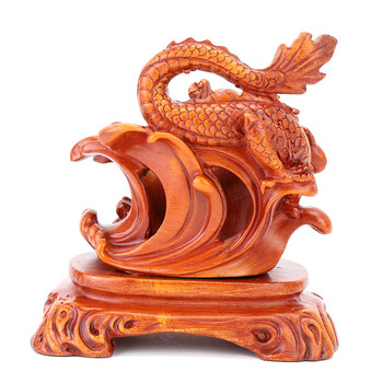 
                                        恋美 工艺礼品摆件 龙马笔筒商务送礼摆件办公桌面摆设工艺品摆件送老师送同学 祥龙纳财-木XHY716W                