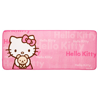 幸福家 日韩时尚床边电脑桌子地毯地垫 卧室客厅可爱地垫脚垫 hellokitty猫 50x120CM