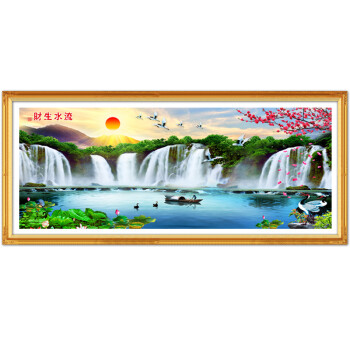 
                                        月光钻钻石画圆钻流水生财钻石绣DIY十字绣粘钻贴钻画客厅大幅系列190*90圆钻满钻 BAJ满钻钻石画170*80                