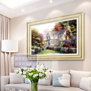画艺术5D魔方钻石画新款满钻梦幻小屋全钻砖石画圆钻粘钻十字绣砖石秀风景挂画钻石绣 满钻梦幻小屋70X50CM