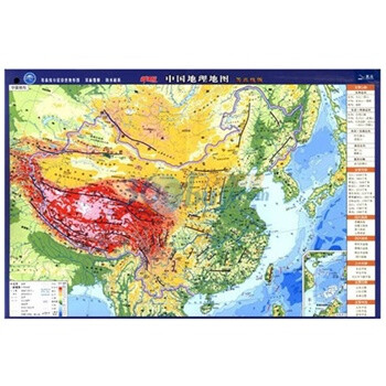 《中国地理地图 等高线分层设色地形图》
