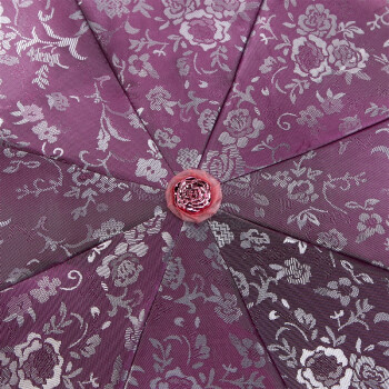 天堂伞 春意阑珊三折超轻绣花晴雨伞33200E深玫红