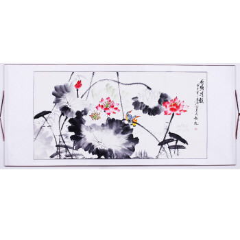 浩铭 国画荷花 字画 纯手绘真迹装饰画 名人字画国画作品 办公室/客厅/书房