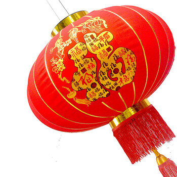 盛宝绒布百福灯笼大灯笼红灯笼大红灯笼挂户外元旦春节乔迁灯笼灯 喜庆红灯笼百福摇钱树灯笼 百福灯笼80#撑开55CM