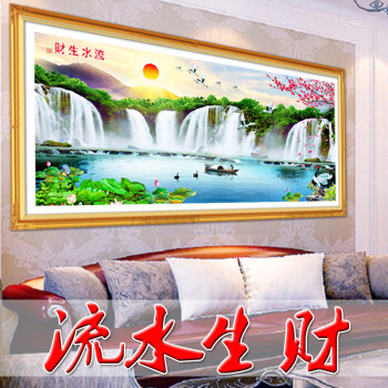 
                                        月光钻钻石画圆钻流水生财钻石绣DIY十字绣粘钻贴钻画客厅大幅系列190*90圆钻满钻 BAJ满钻钻石画170*80                