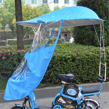 
                                        电动车遮阳伞遮雨蓬电瓶车雨伞遮阳伞篷雨蓬棚 摩托车伞铝合金遮阳伞颜色款式多种 天蓝大号遮阳伞+雨披                