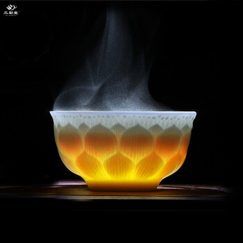 三勤堂功夫茶杯鸡缸杯茶杯陶瓷景德镇茶具青瓷普洱杯品茗杯小茶杯真如莲 真如莲杯